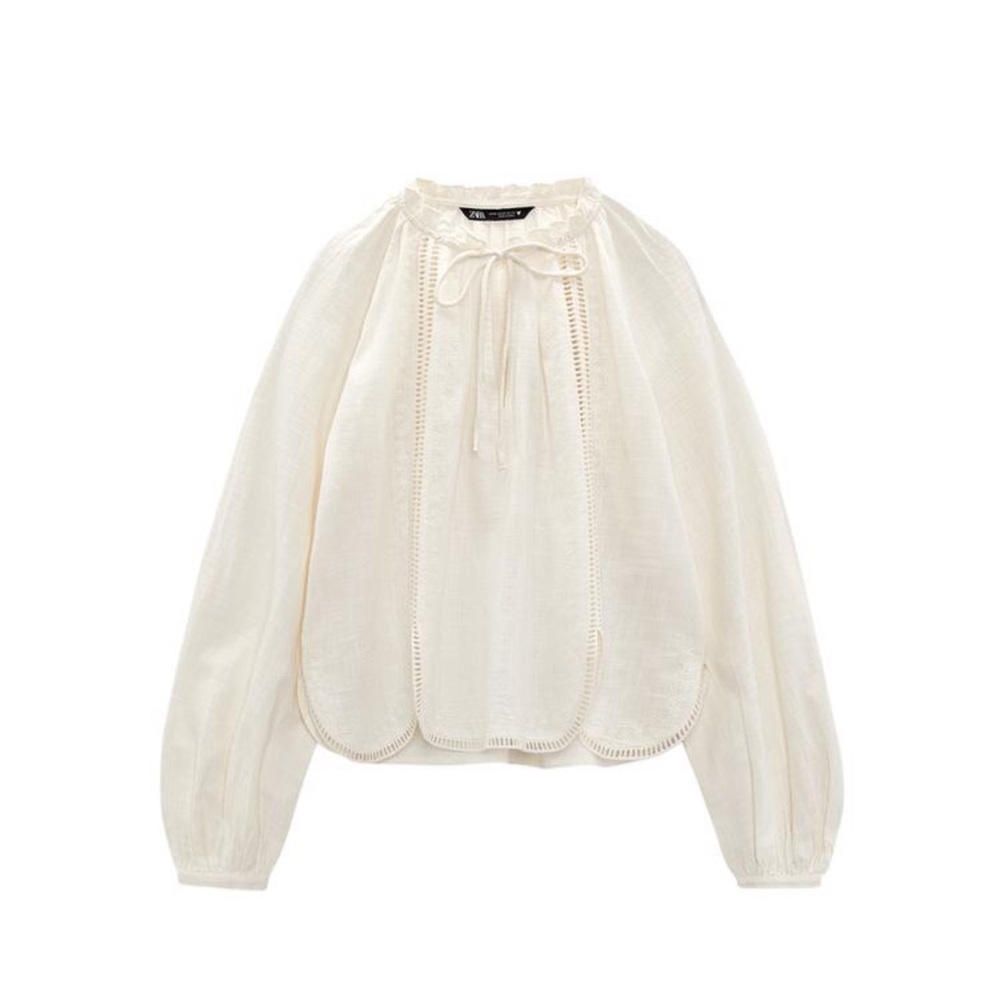 Zara embroidered top XS